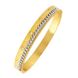 Gold Roman Curb Cz 316L Stainless Steel Kada For Men