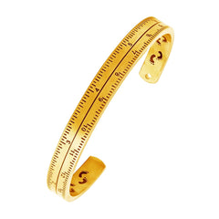 Measurement Scale 18K Gold Stainless Steel Bangle Cuff Kada Men