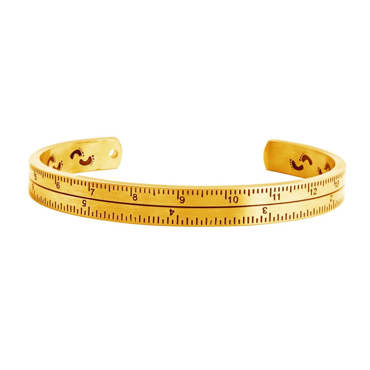Measurement Scale 18K Gold Stainless Steel Bangle Cuff Kada Men