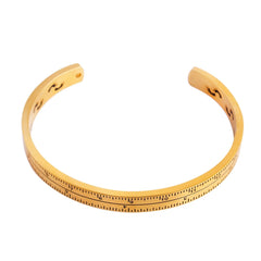Measurement Scale 18K Gold Stainless Steel Bangle Cuff Kada Men