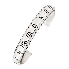 Measure Scale Silver Stainless Steel Bangle Cuff Kada Boys Men