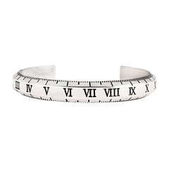 Measure Scale Silver Stainless Steel Bangle Cuff Kada Boys Men