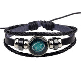 Cancer Constellation Zodiac Star Sign Leather Wrist Band Bracelet
