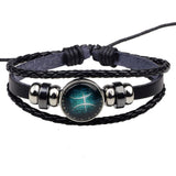 Pisces Constellation Zodiac Star Sign Leather Wrist Band Bracelet