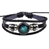 Sagittarius Constellation Zodiac Star Sign Leather Wristband Bracelet