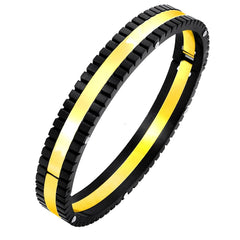 German Luxury Designer Black 18K Gold Solid Stainless Steel Men