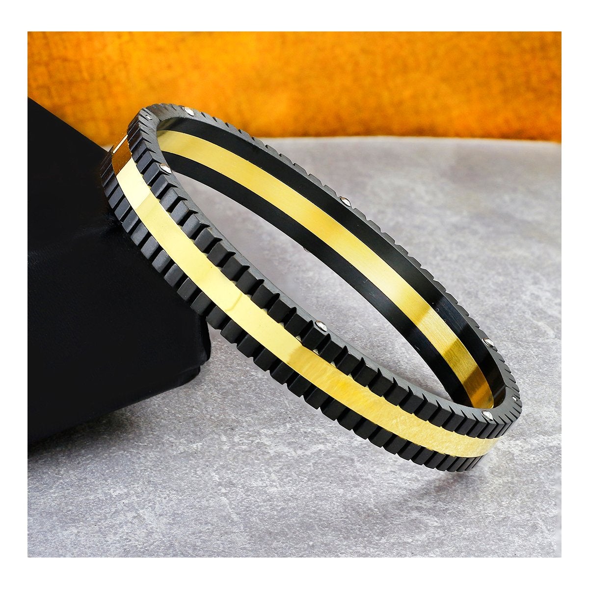 German Luxury Designer Black 18K Gold Solid Stainless Steel Men
