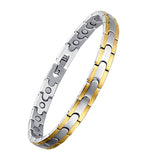 Silver Gold Stainless Steel Magnetic Therapy Health Energy Bracelet