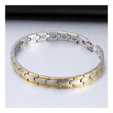 Silver Gold Stainless Steel Magnetic Therapy Health Energy Bracelet