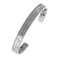 Printed Measurement Scale 316L Stainless Steel Bangle Cuff Kada Men