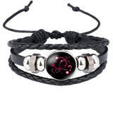 Scorpio Constellation Zodiac Star Leather Wrist Band Strand Bracelet