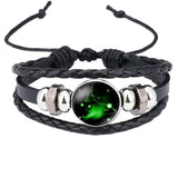 Aries Constellation Zodiac Star Leather Wrist Band Strand Bracelet