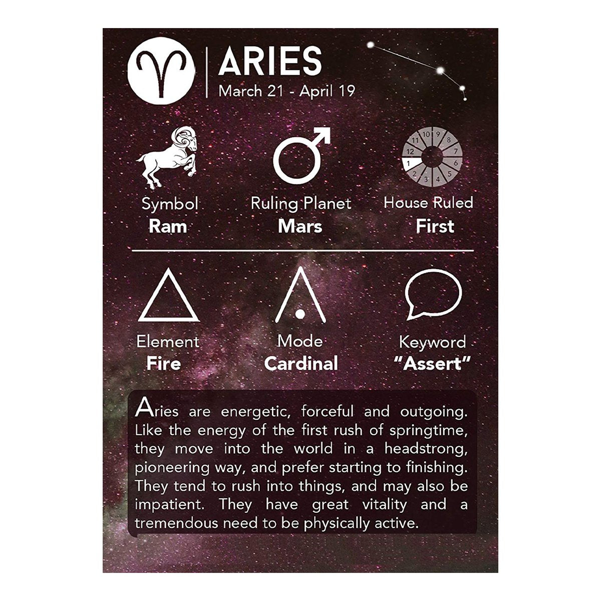 Aries Constellation Zodiac Star Leather Wrist Band Strand Bracelet