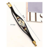 Capricon Constellation Zodiac Star Copper Leather Wristband Bracelet