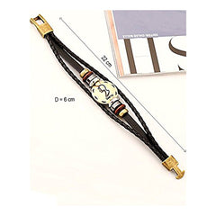 Gemini Constellation Zodiac Star Copper Leather Wrist Band Bracelet