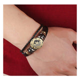 Pisces Constellation Zodiac Star Copper Leather Wrist Band Bracelet