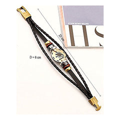 Scorpio Constellation Zodiac Star Copper Leather Wrist Band Bracelet