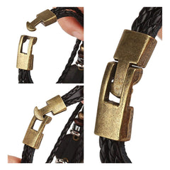 Scorpio Constellation Zodiac Star Copper Leather Wrist Band Bracelet