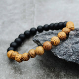 Reiki Distance Healing Wooden Onyx Beads Black Distance Bracelet