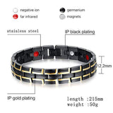 Black Stainless Steel Magnet Health Care Therapy Bio Energy Bracelet