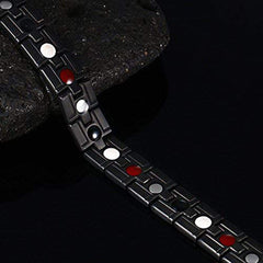 Black Stainless Steel Magnet Health Care Therapy Bio Energy Bracelet
