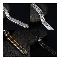 Gold Stainless Steel Magnet Health Care Therapy Bio Energy Bracelet