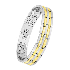 Gold Stainless Steel Magnet Health Care Therapy Bio Energy Bracelet