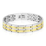Gold Stainless Steel Magnet Health Care Therapy Bio Energy Bracelet