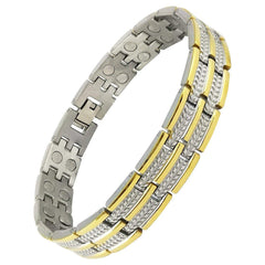 Gold Stainless Steel Magnet Health Care Therapy Bio Energy Bracelet