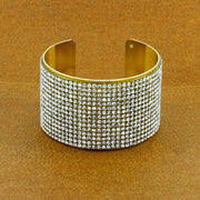 Party American Diamond Cubic Zirconia 18K Gold Cuff Kada Bangle Women