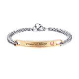 Forever Always Rose Gold Silver Stainless Steel Id Couple Lovers Bracelet