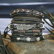 Black Leather Wraps Casual Party Wear Skin Friendly Bracelets