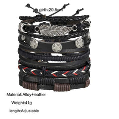 Black Leather Wraps Casual Party Wear Skin Friendly Bracelets