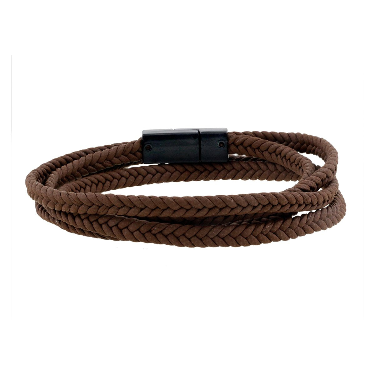 Stylish Braided 100% Genuine Handcrafted Brown Leather Wrist Band Multi Strand Bracelet Men Boys