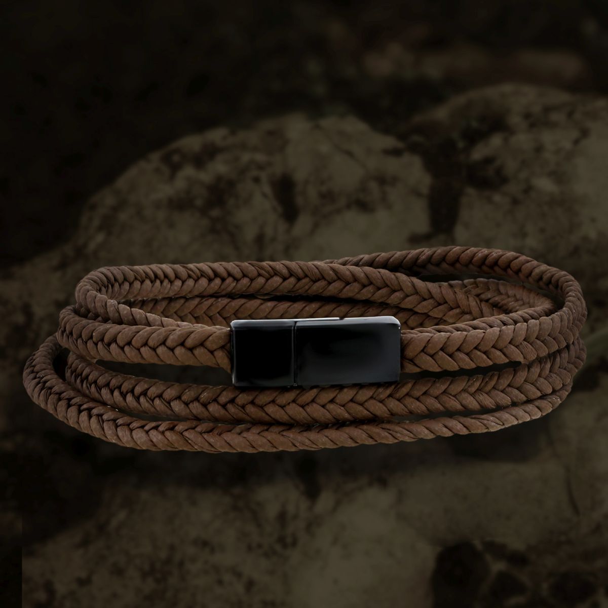 Stylish Braided 100% Genuine Handcrafted Brown Leather Wrist Band Multi Strand Bracelet Men Boys
