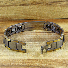Silver Gold Cubic Zirconia Tungsten Ceramic Magnet Therapy Bracelet