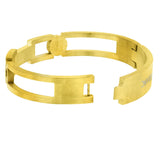 German Luxury 18K Gold Stainless Steel Oval Kada Bangle Bracelet Men