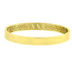 Daily Wear 18K Gold Stainless Steel Oval Bangle Bracelet Men