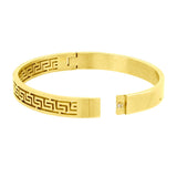 Daily Wear 18K Gold Stainless Steel Oval Bangle Bracelet Men