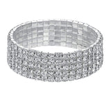 Five Line Austrian Rhinestone Crystal Stretch Elastic Bracelet