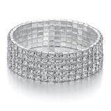 Five Line Austrian Rhinestone Crystal Stretch Elastic Bracelet