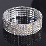 Five Line Austrian Rhinestone Crystal Stretch Elastic Bracelet