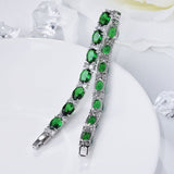 Tennis Emerald Green Cubic Zirconia American Diamond Bracelet Women
