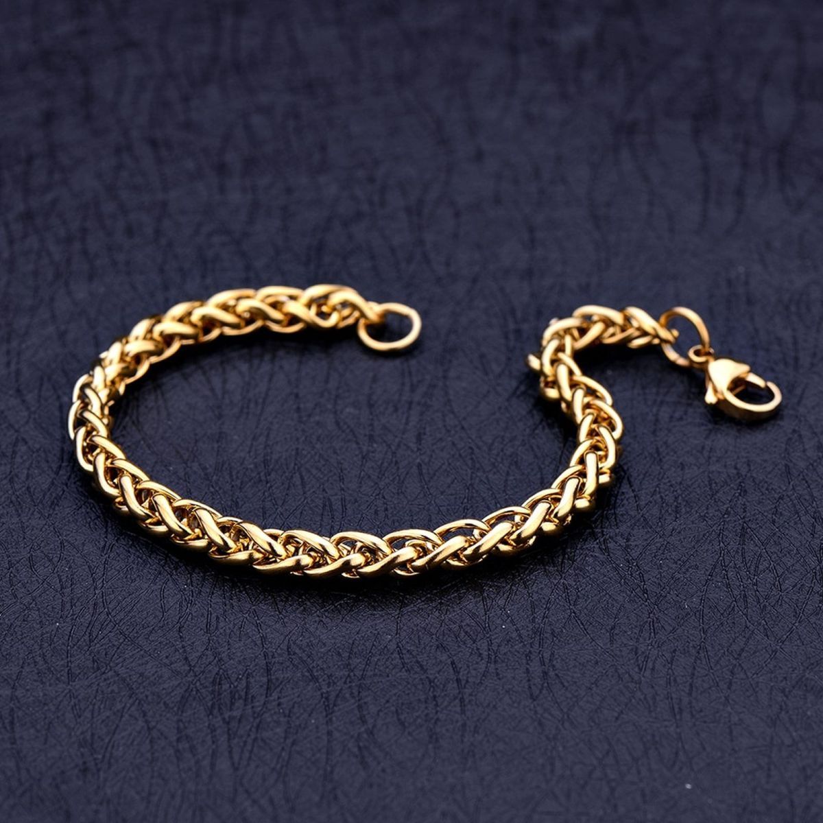 Spiga Franco 22K Gold 316L Stainless Steel Smooth Bracelet