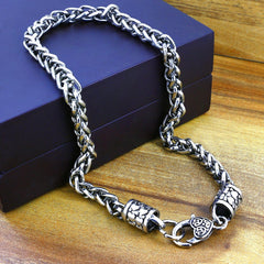 Double Wrist Wrap Oxidize Silver Spiga Franco Bracelet For Men
