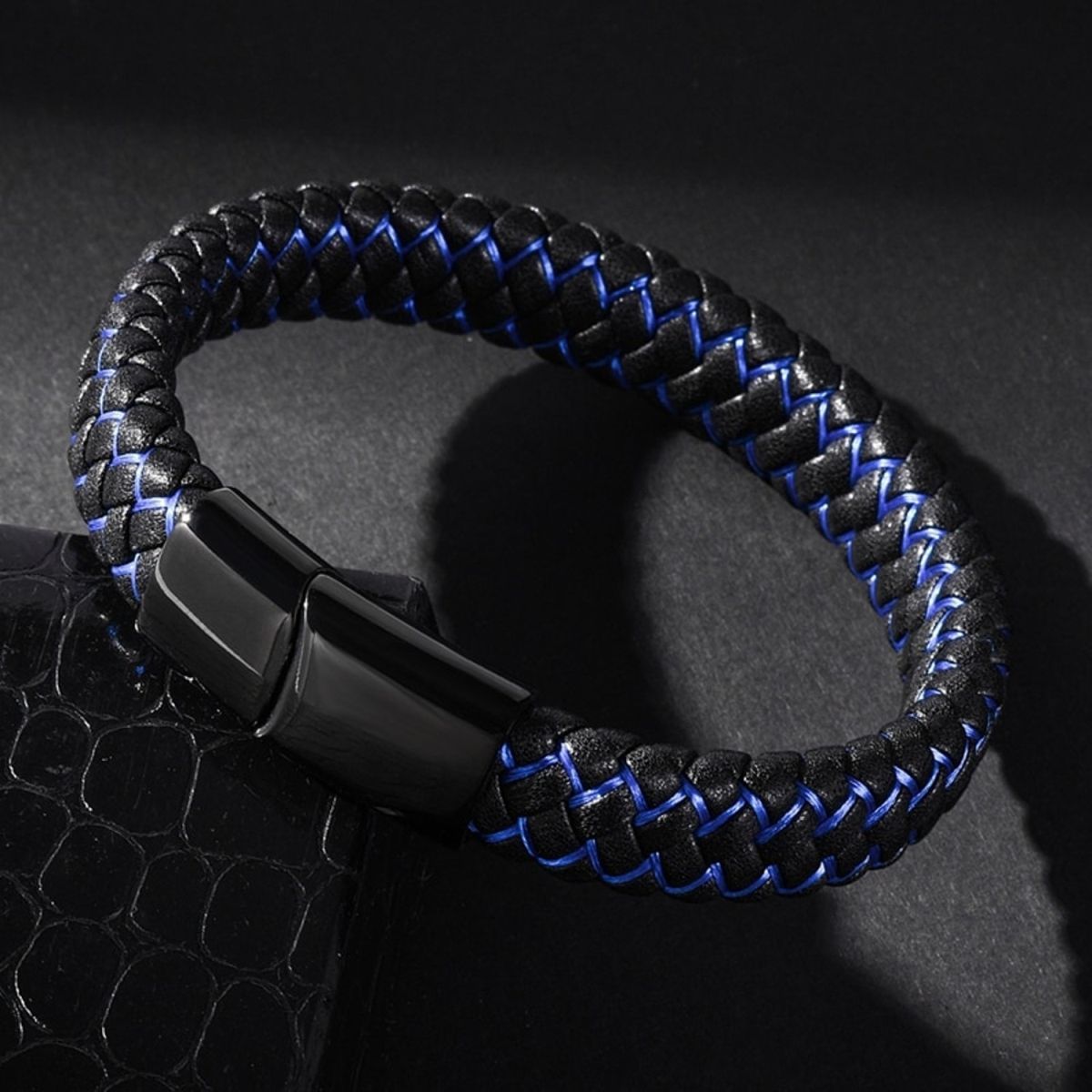 Blue Adjustable Twisted Leather Bracelet | In stock! | Collin Rowe