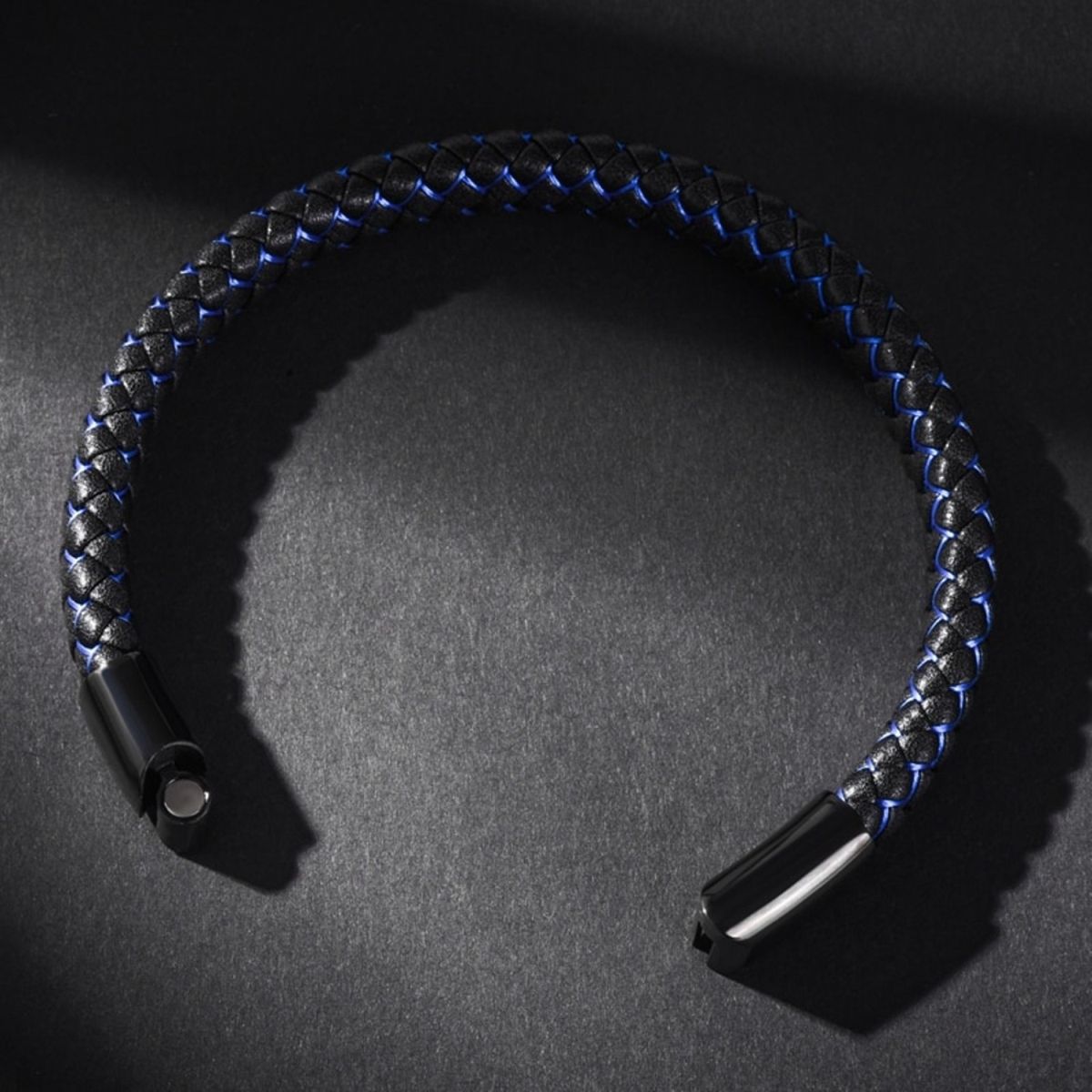 Blue Leather Bracelet Mens Many - Hued Bracelet