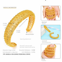 Stylish Filigree Just Like Gold Cuff Kada Bangle Bracelet Women