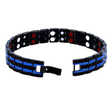 Blue Black Stainless Steel Magnet Health Therapy Bio Energy Bracelet