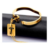 Lock Key Gold Stainless Steel Kada Bracelet Pendant Chain Combo Couple